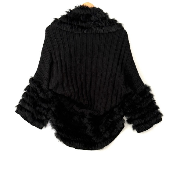 Rudsak Ribbed Knitted Rabbit Fur Cardigan Size M/L - Picture 5 of 8
